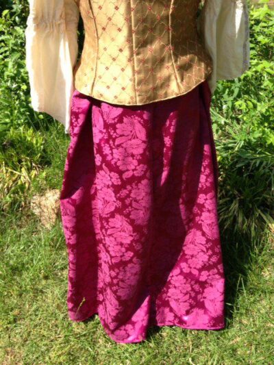 Raspberry brocade skirt in any size
