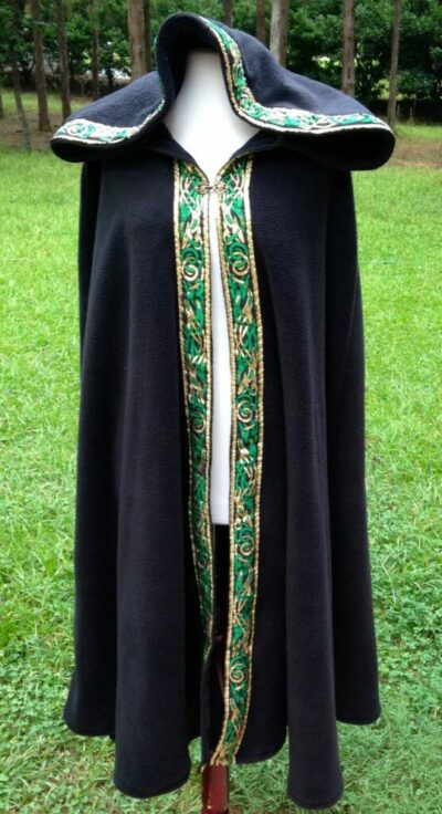 Black Fleece Cape with Celtic Beastie Trim