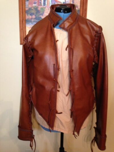 Custom Size Highland Leather Waist Coat with braiding