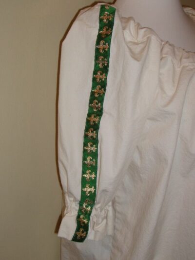 Long Cream Chemise with Fleur De Lis Trim