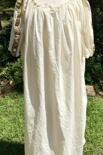 Long Cream Chemise Shift with Celtic Trim