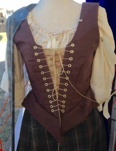 Brown 18th Century Bodice with Stomacher