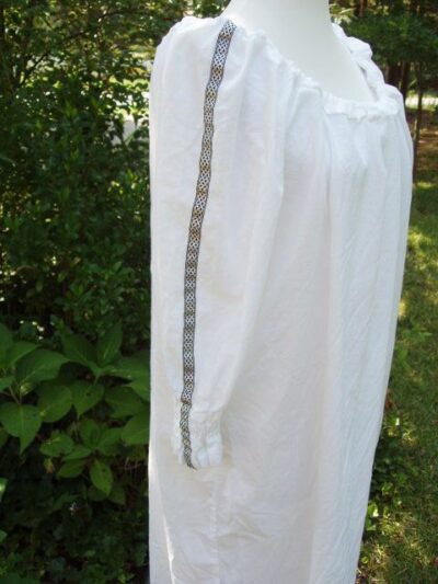 Long White Chemise with Celtic Trim