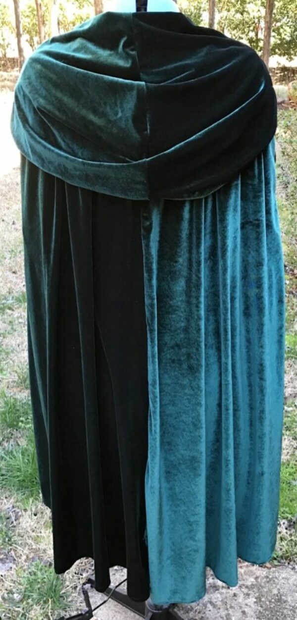 Dark Green Velvet 3/4 Length Cape - Image 2
