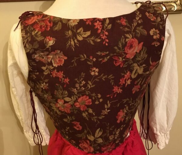 Burgandy Bodice with Red Roses-custom order - Image 2