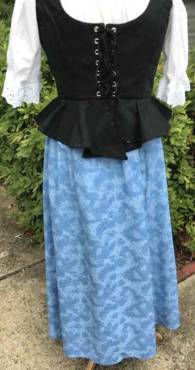 Lt Blue Leaf cotton skirt Small