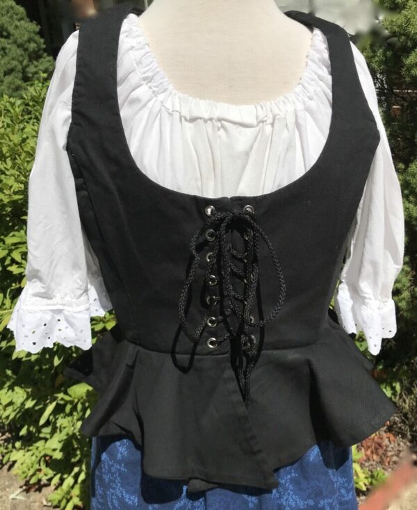 Black Cotton Peplum Bodice Small W32 - Image 2
