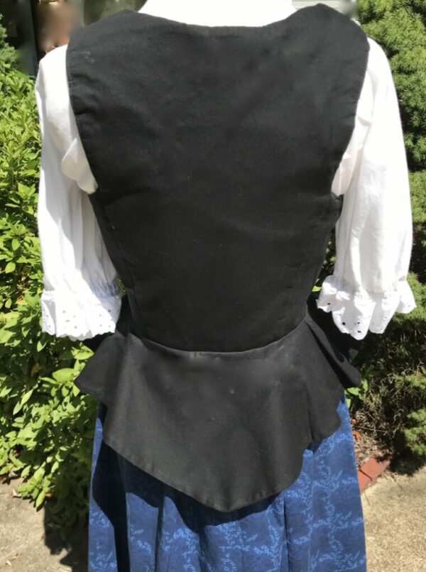 Black Cotton Peplum Bodice Small W32 - Image 4