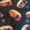 campers on blue fabric