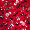 dogs on red fabric