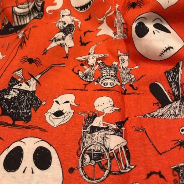 jack skellington on orange fabric