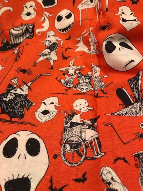 jack skellington on orange fabric