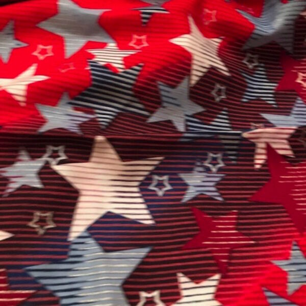 red white and blue stars fabric