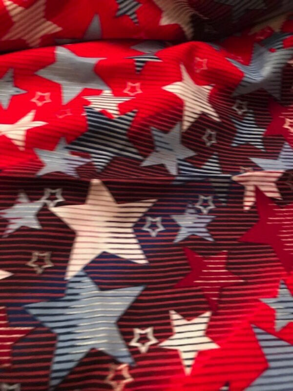 red white and blue stars fabric