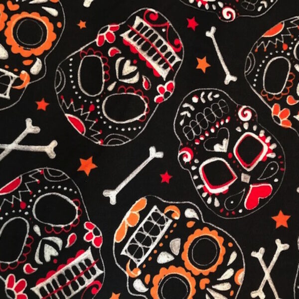 skulls with orange and red
