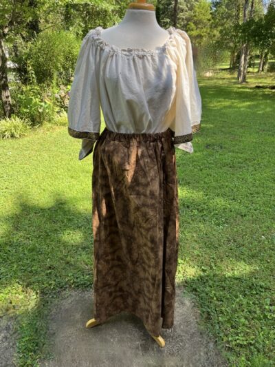 Brown Cotton Skirt up to waist max 50 Large-XL
